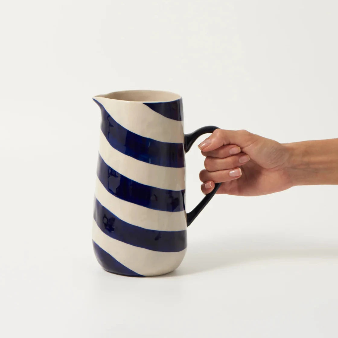 Cabana Stripe Jug Blue-FurniturebyDesign.