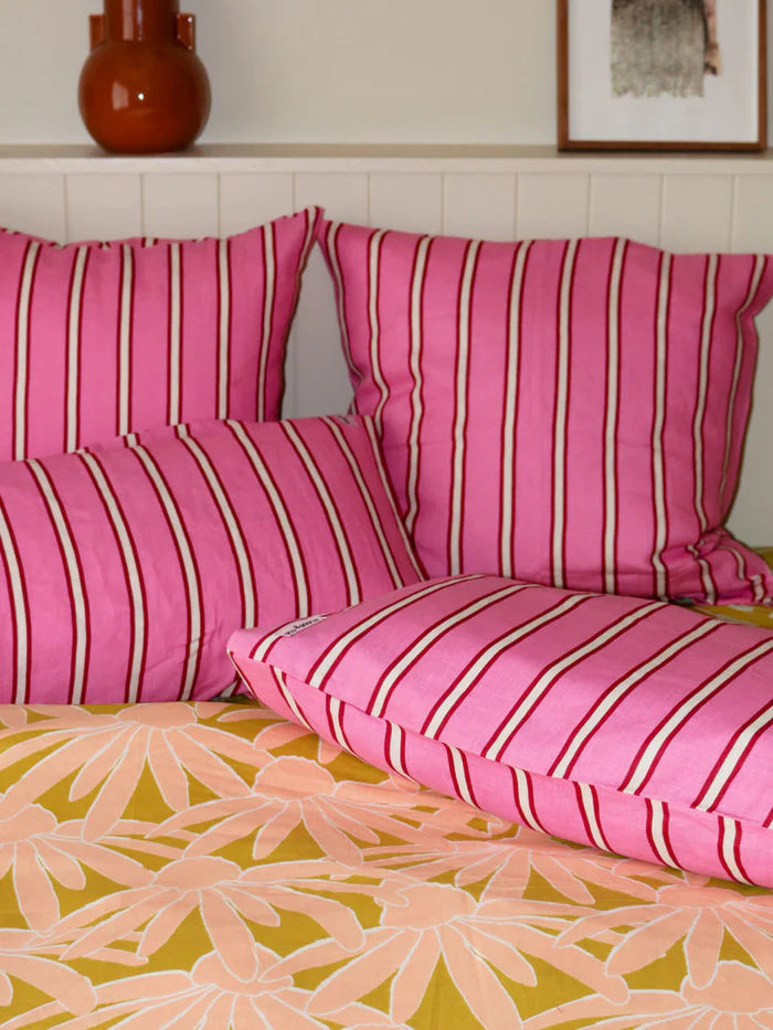 Raspberry Stripe Pillowcase Set