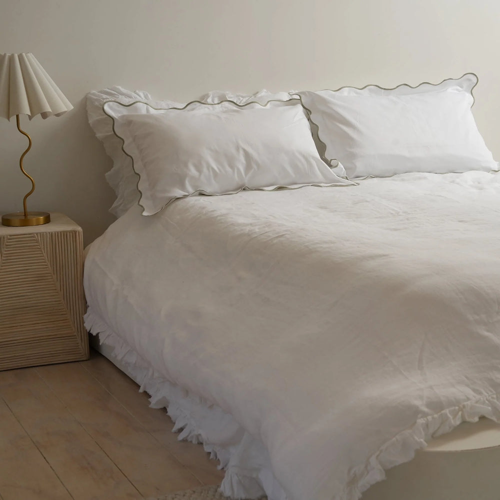 French Flax Ruffle Duvet