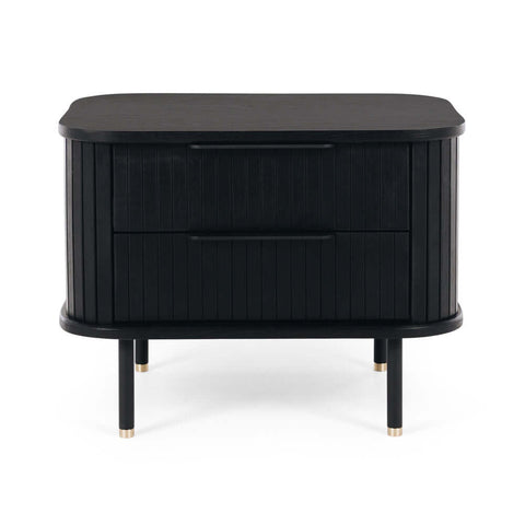 Anders black bedside, angled view