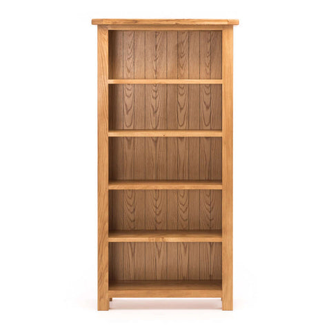Salisbury oak bookcase, angled view
