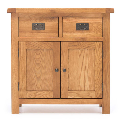 Salisbury small oak sideboard with classic mission-style hardware