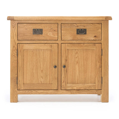 Salisbury two-door oak buffet, angled view