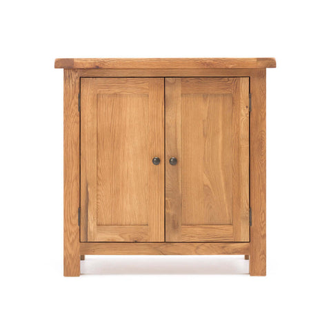 Salisbury small two-door oak sideboard, angled view
