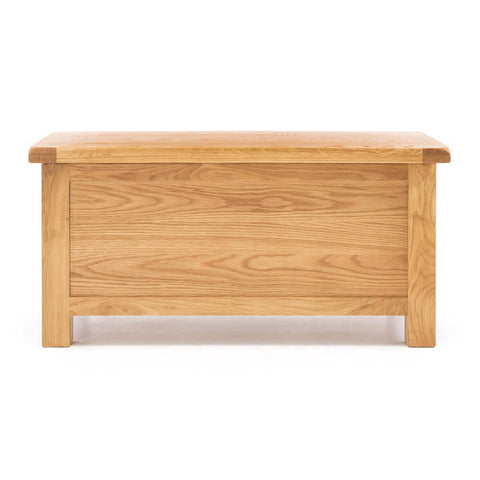 Salisbury oak storage box, angled view