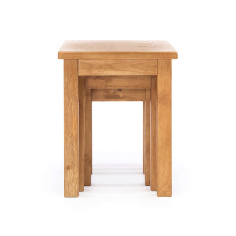 Salisbury oak nesting tables, grouped view