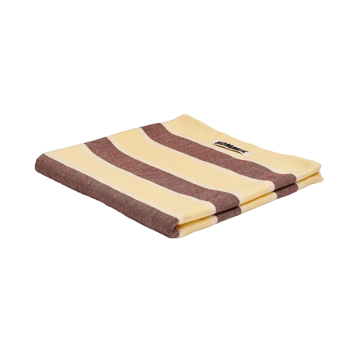 Hommey Tea Towel - Verbena (brown and yellow) tea towel, product view