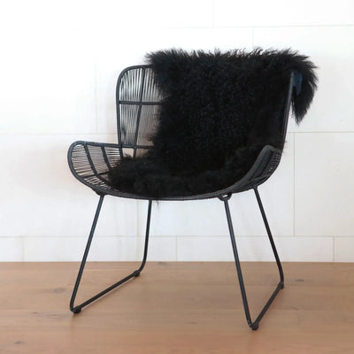 Tibetan Lambskin Rug - Black-FurniturebyDesign.