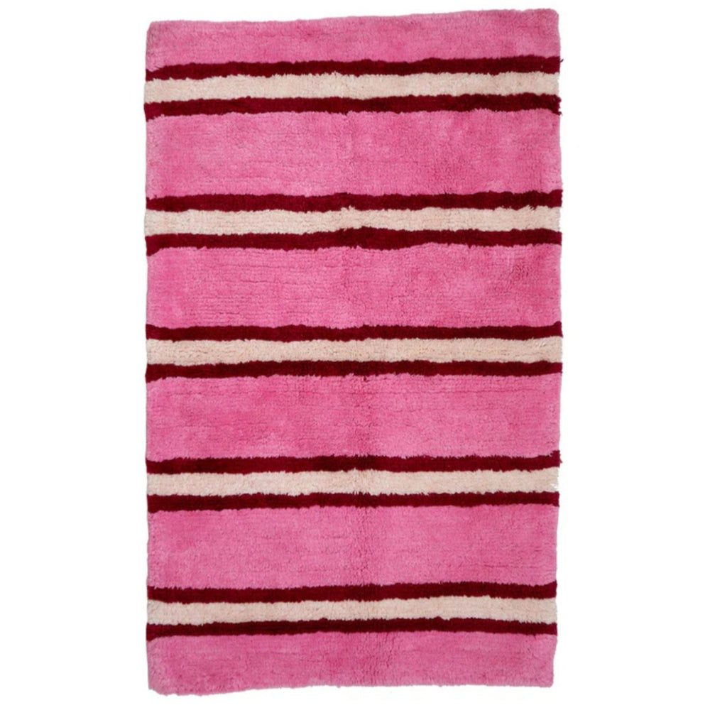 Bath Mat - Raspberry Stripe
