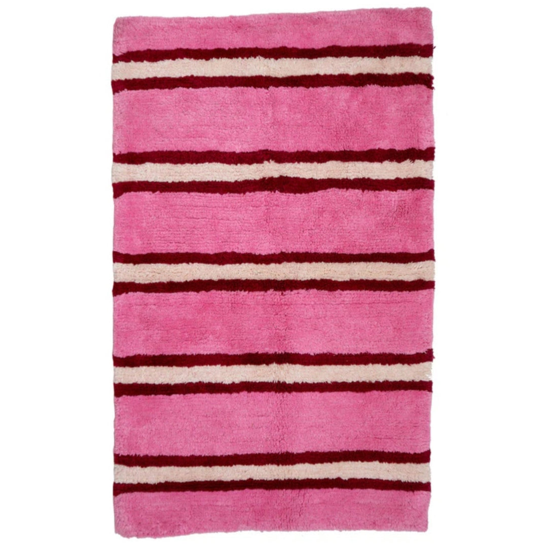 Bath Mat - Raspberry Stripe