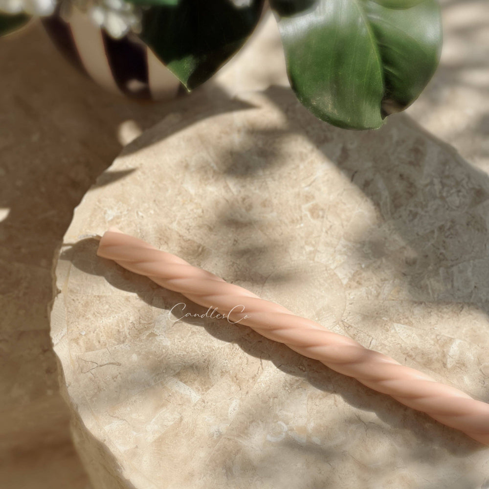 
                      
                        Twisted Narrow Pillar Candle - Peach / Unscented
                      
                    