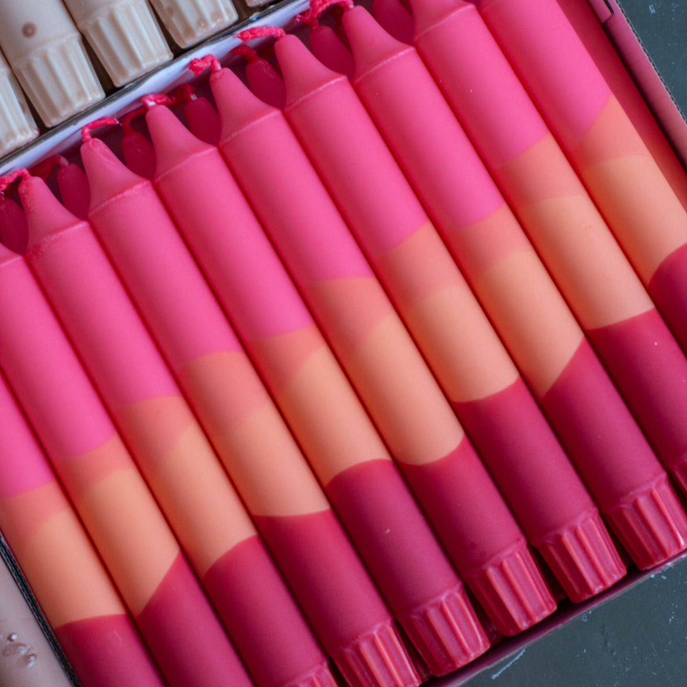 Taper Candles - Pink, Orange, & Red