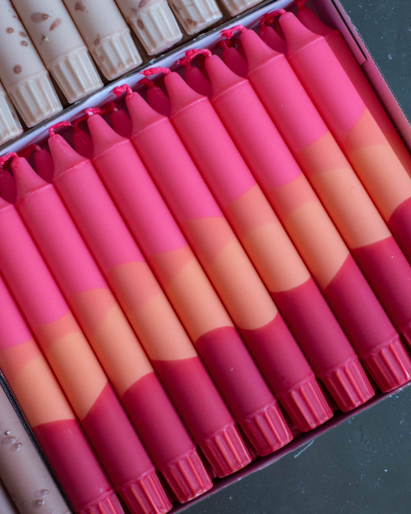 Taper Candles - Pink, Orange, & Red