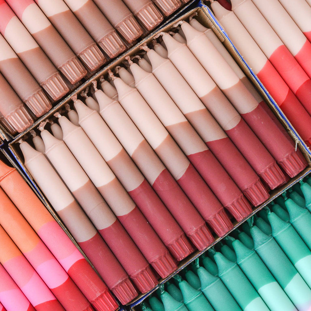 Taper Candles - Burgundy, Beige, & Brown