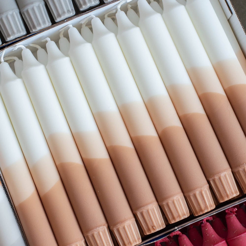 Taper Candles - White & Beige