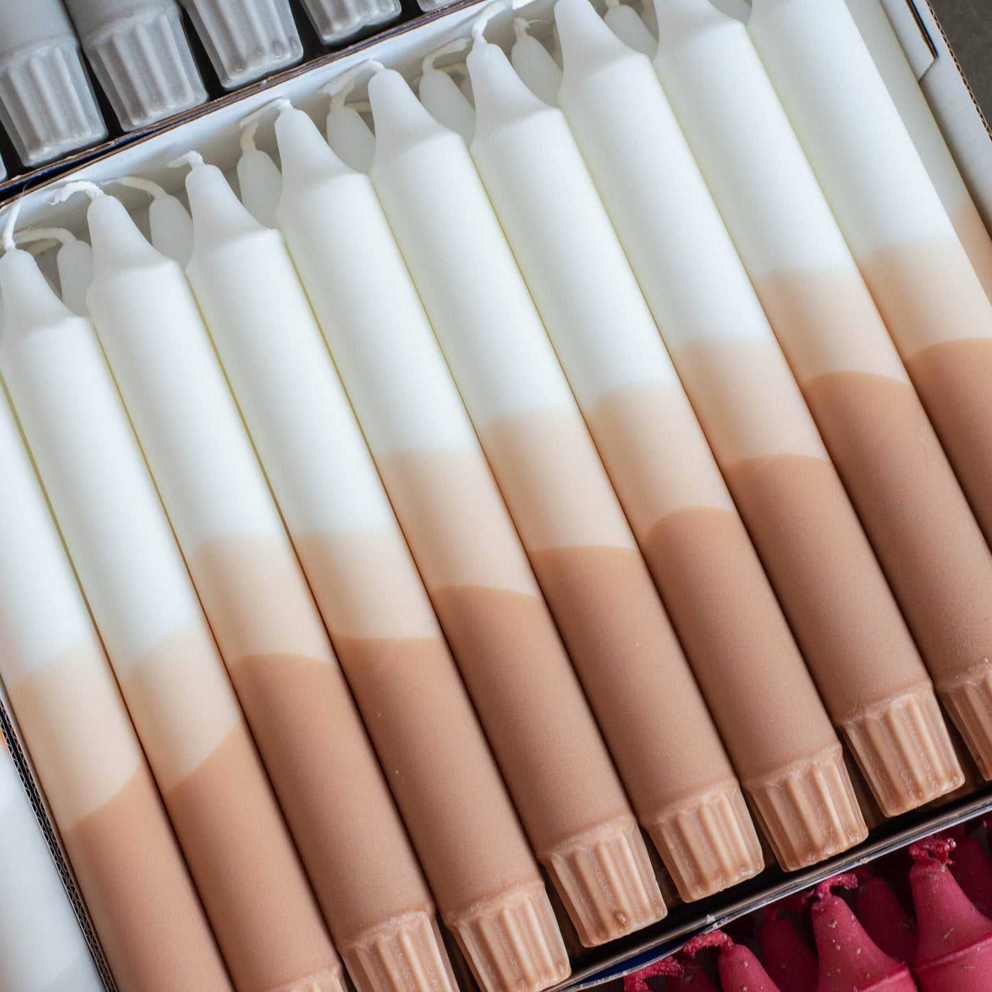 Taper Candles - White & Beige