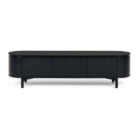 Kontur black oak entertainment unit, front view