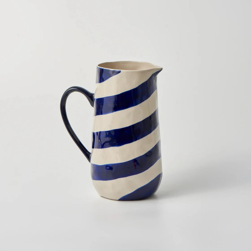 Cabana Stripe Jug Blue-FurniturebyDesign.