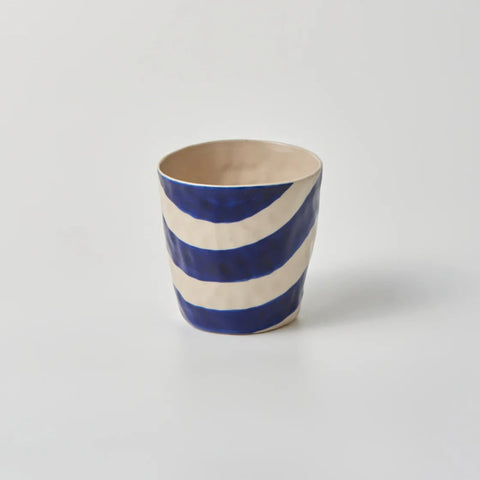 Jones & Co Cabana Stripe Tumbler Blue tableware, product view